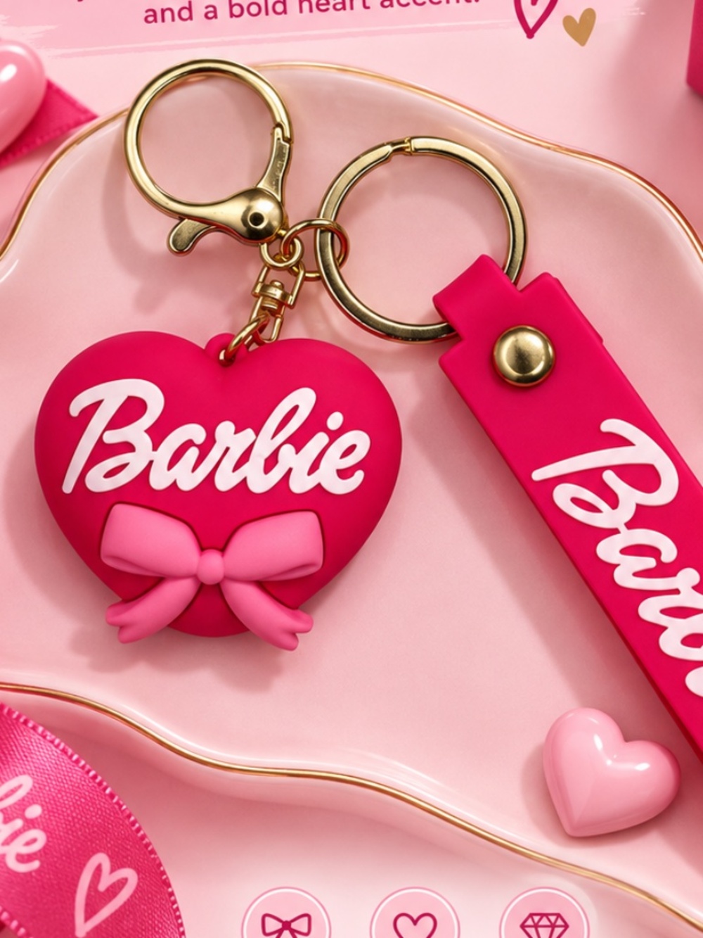 Bow Heart Keychain - Picture 2 of 2